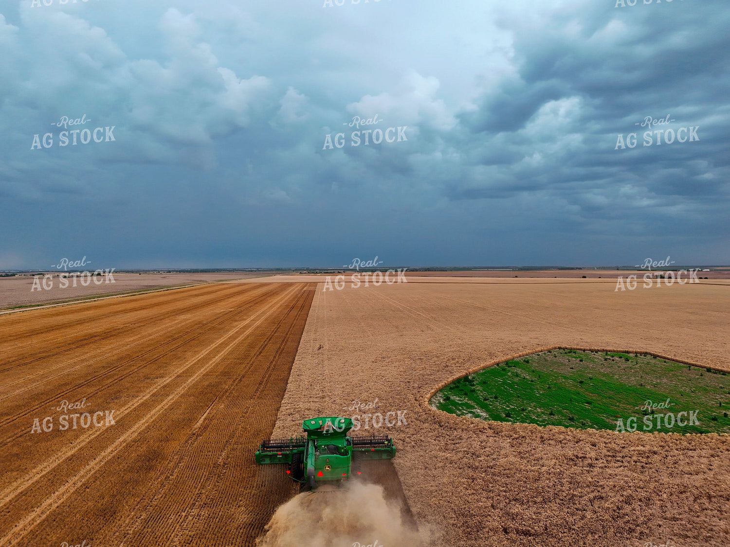 Aerial of Harvesting Wheat 239603