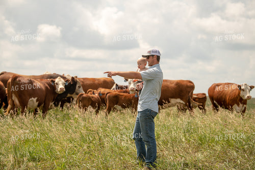 Farmer and Son in Pasture 212055
