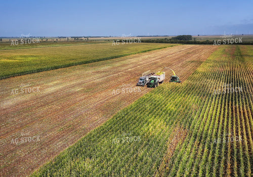 Aerial of Corn Silage Harvest 141404