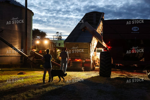 Farmers in Farmyard at Dusk 52539