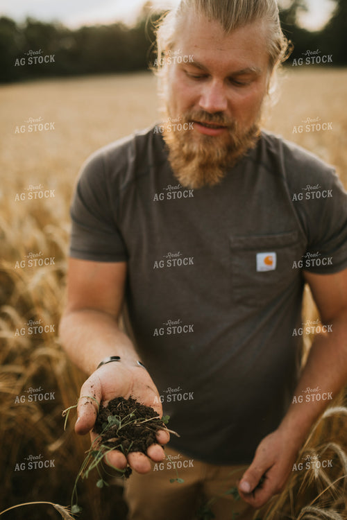 Farmer in Rye Field with Clover 5997