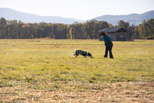 Female Rancher with Ranch Dog 117114
