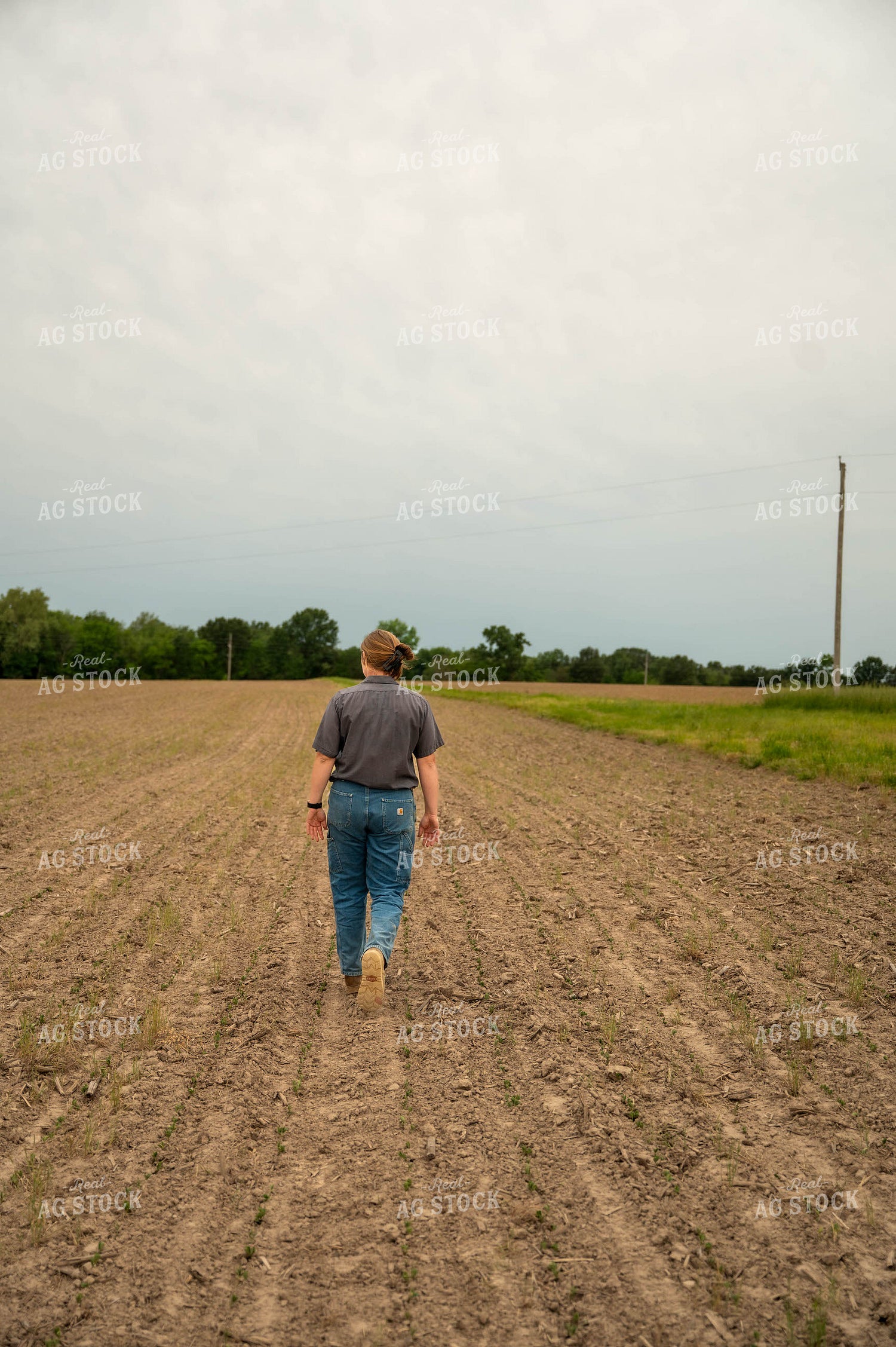 Female Farmer Walking in Field 115720