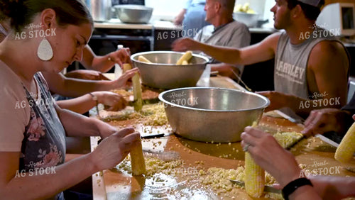 Cutting Sweet Corn off the Cob - 257