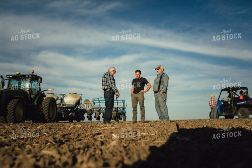 3 Generations of Farmers in Field at Planting 4216