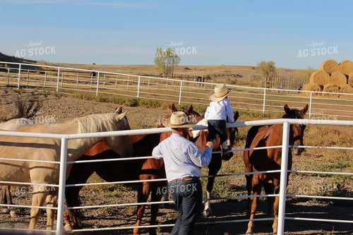 Rancher and Farm Kid with Horses 63044