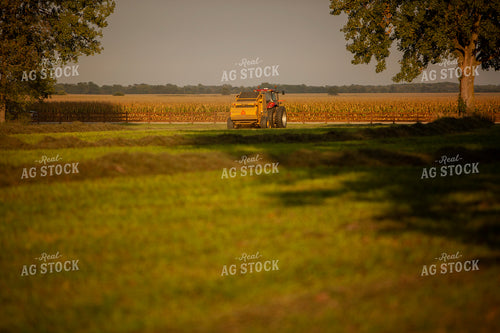 Tractor and Baler from the Back 5497