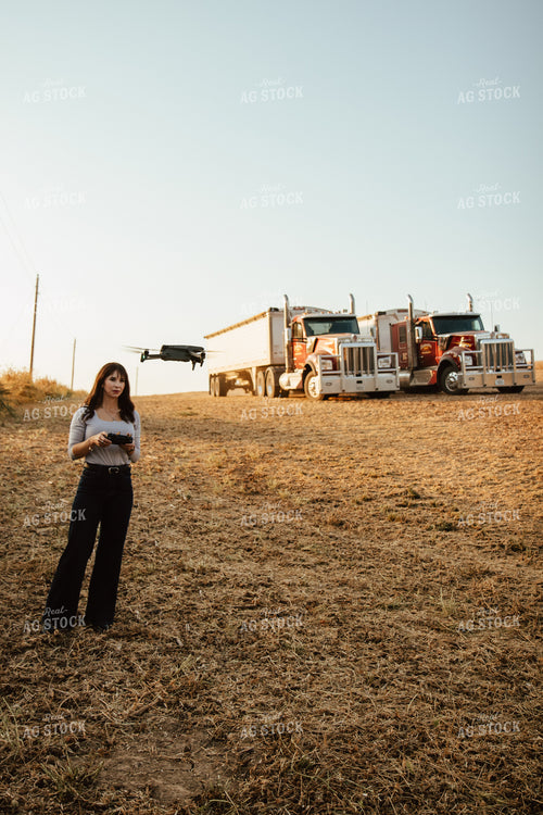 Female Farmer Flying Drone 268078