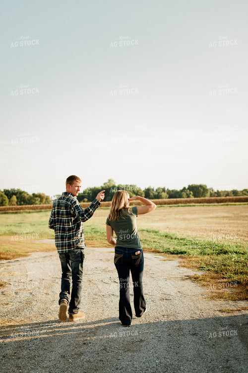 Farmer and Wife Walking 9219