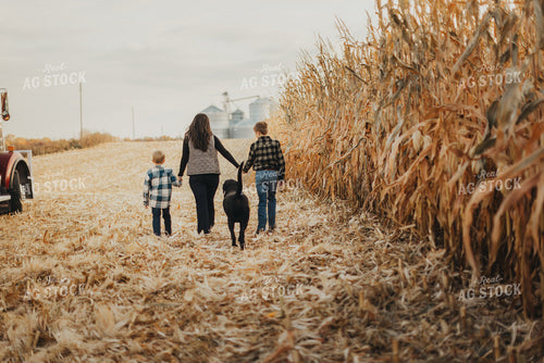 Farm Family Walking in the Field 9469