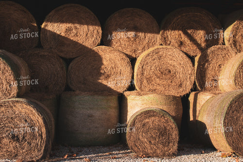 Stacked Round Hay Bales 67053
