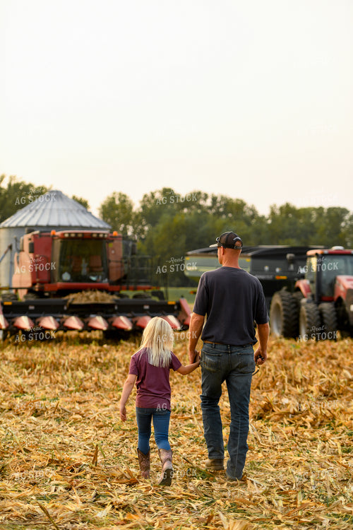 Farm Family Walkings Towards Equipment 191269