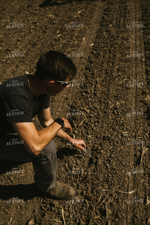Farmer Checking Seed Depth 4111