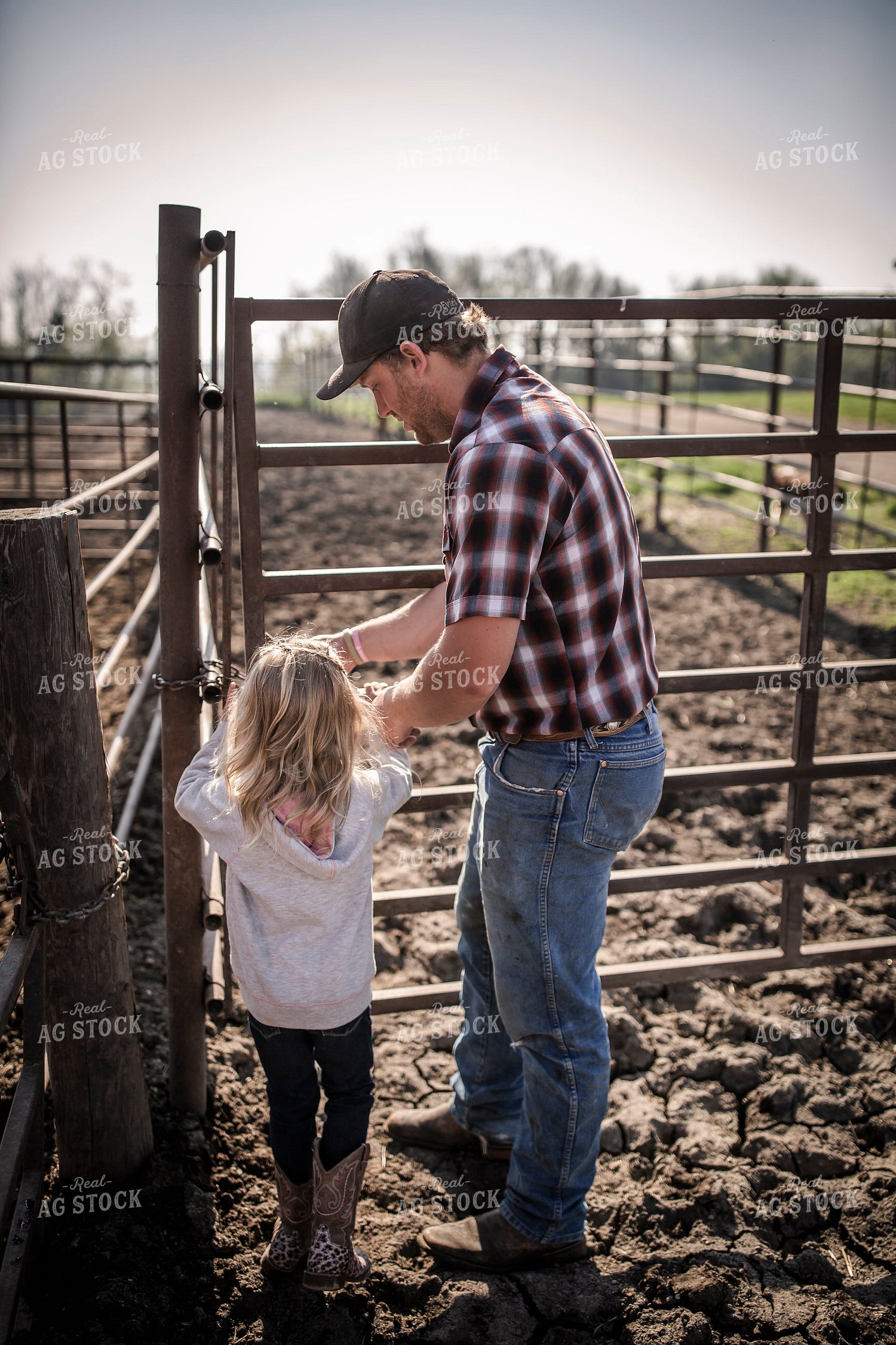 Rancher and Daughter Checking Cattle 285042