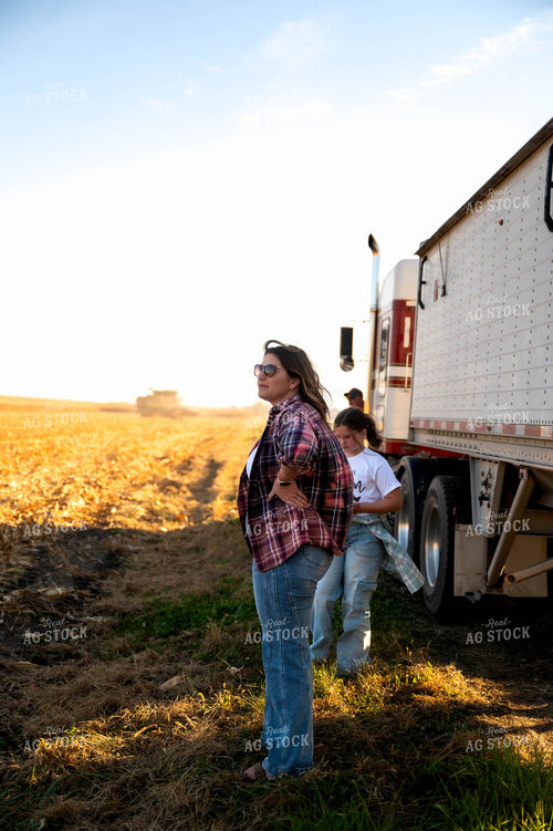 Female Farmer by Semi Truck 115573