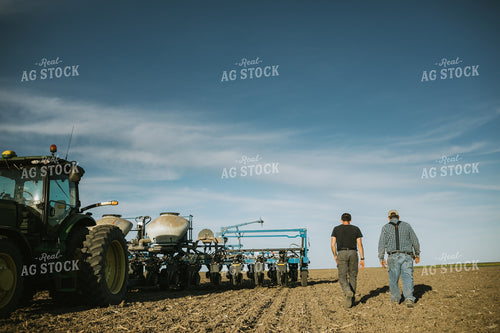 Farmers in Field with Planter 4246