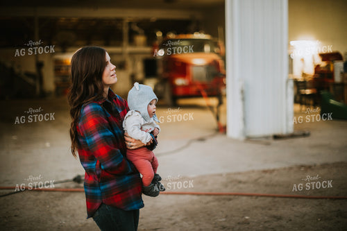 Farm Wife and Mom with Baby at Farm Shop 5123