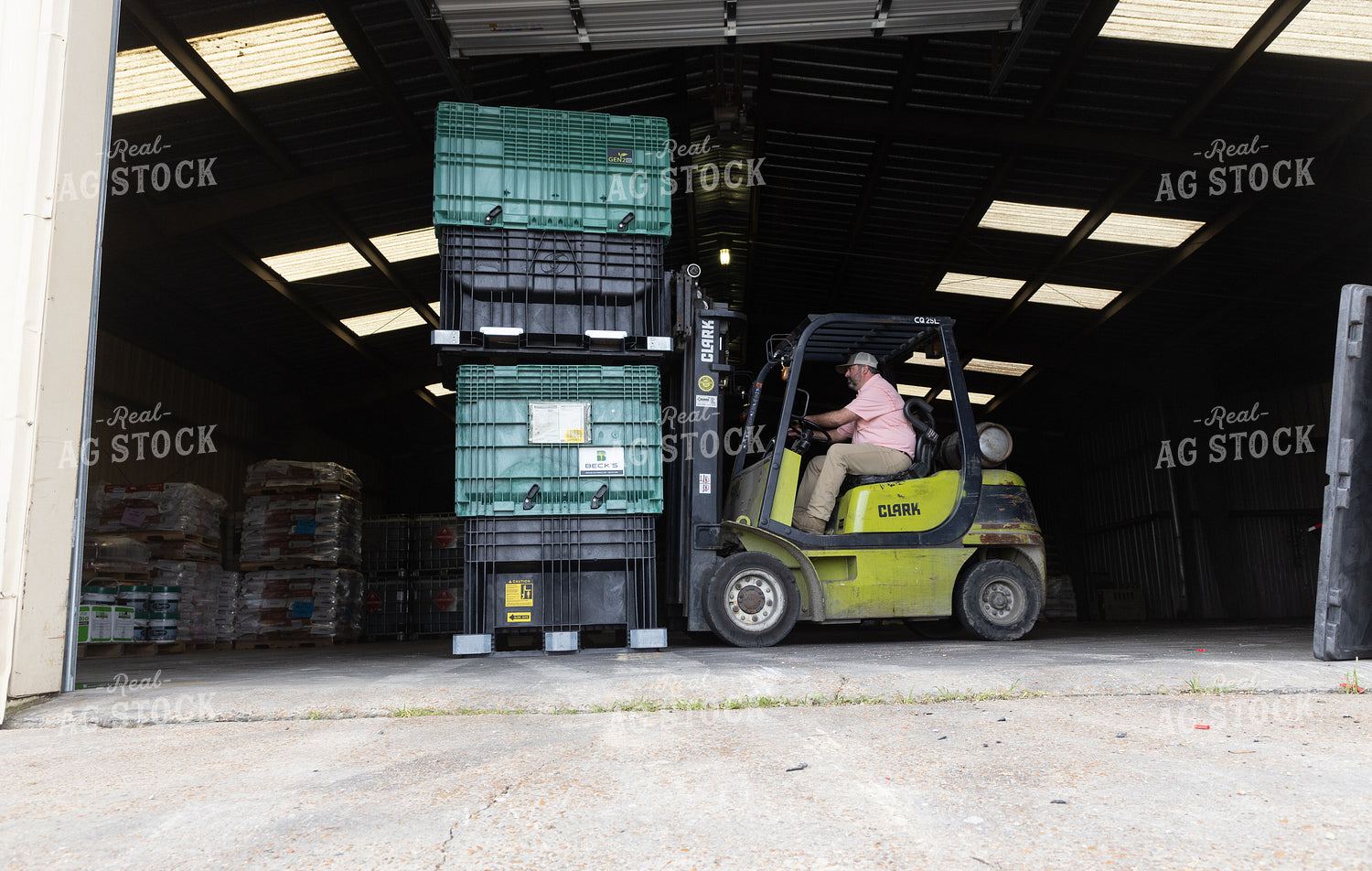 Forklift Moving Bulk Containers 79865