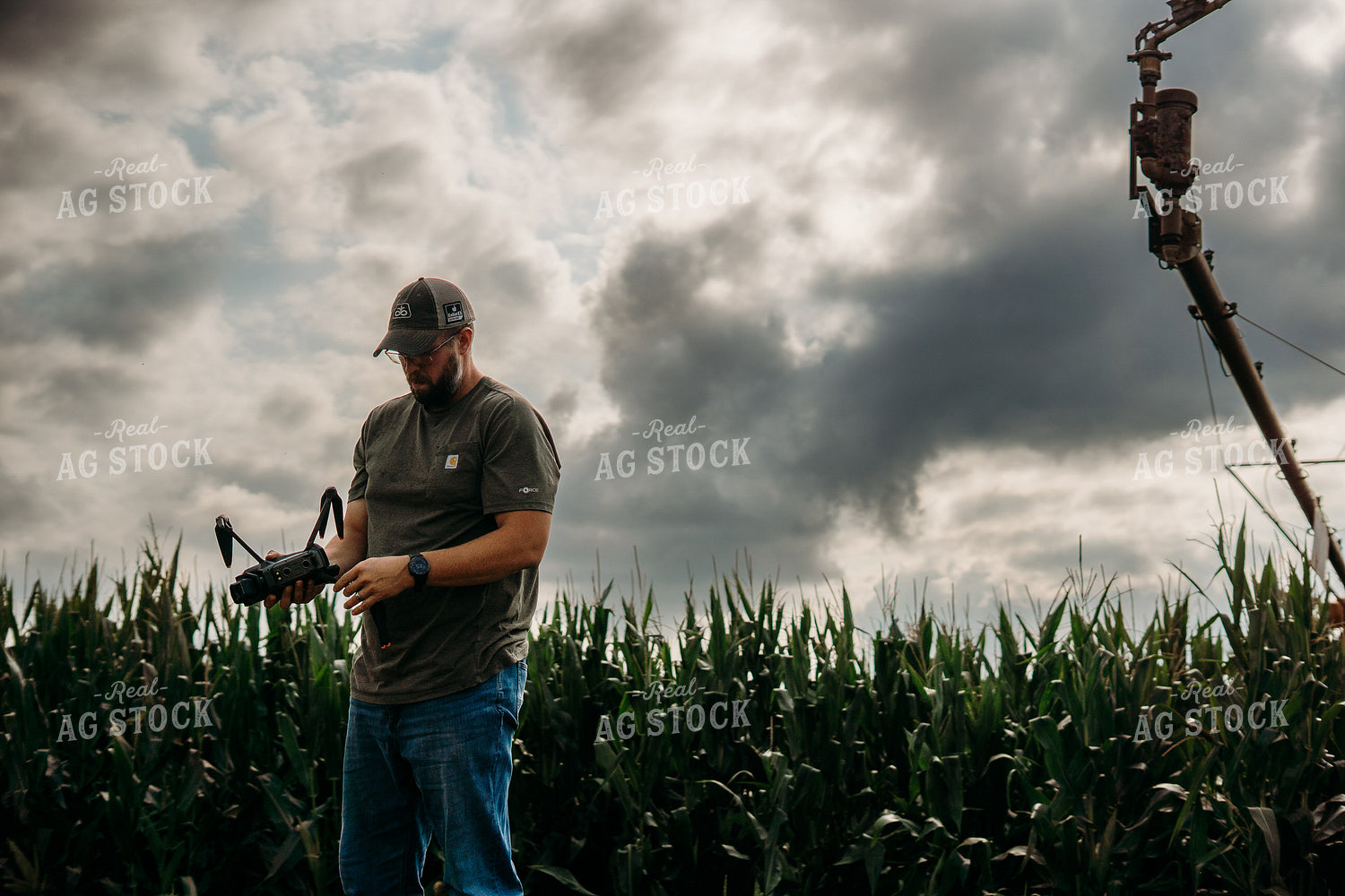 Farmer Holding Drone 196341
