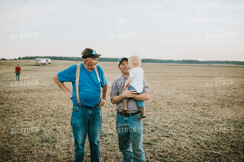 Farmers Standing in Dried Soybean Field 4981