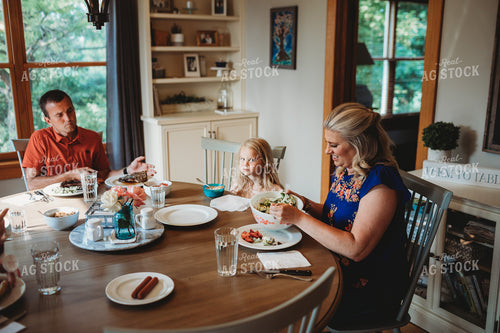 Farm Family Talking and Eating around Table 4429
