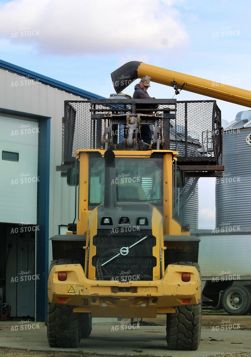 Farmer Fixing Combine 141480