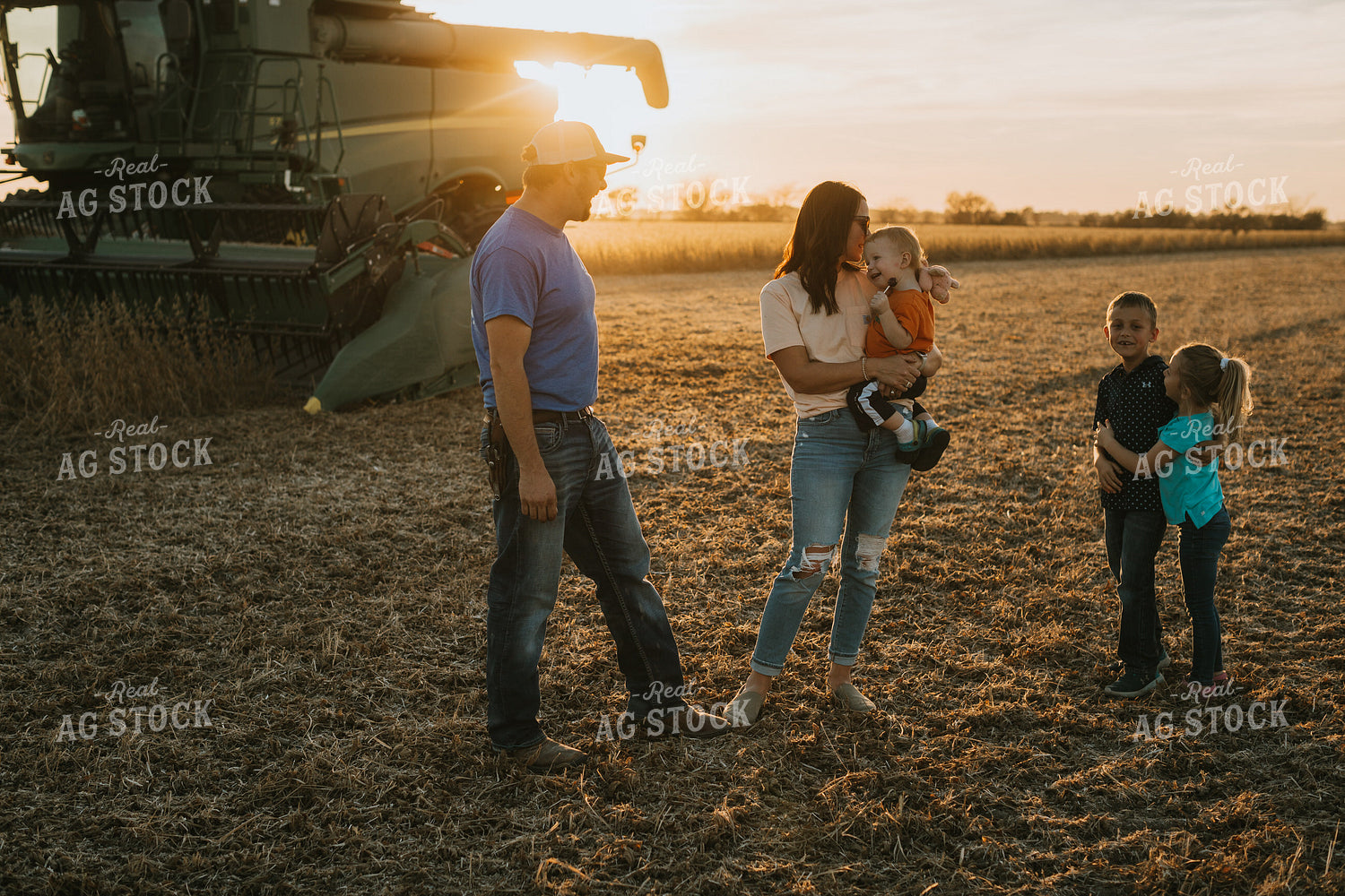 Farm Family in Soybean Field 6972