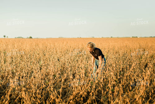 Female Agronomist Checking Beans 8302