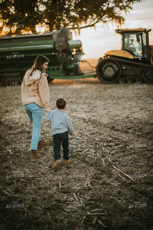 Farm Mom and Son in Field 6756
