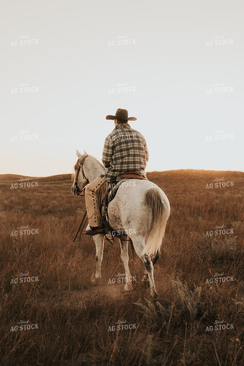 Cowboy Riding Horse 61207