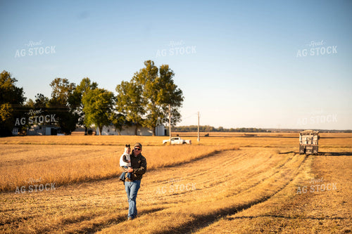 Farm Family Walking in Field 115426