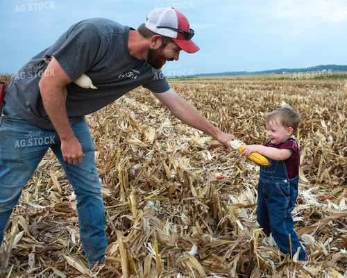 Farmer and Son in Field 129062
