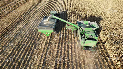 Aerial of Harvesting White Corn 65555