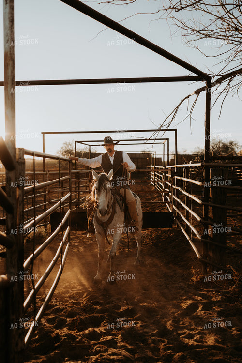 Cowboy on Horseback 61188