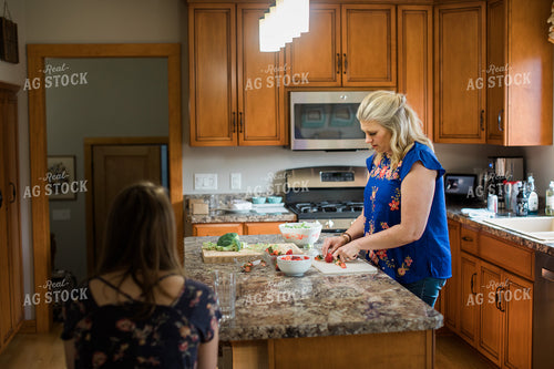 Farm Wife Prepping Meal in Kitchen 4399
