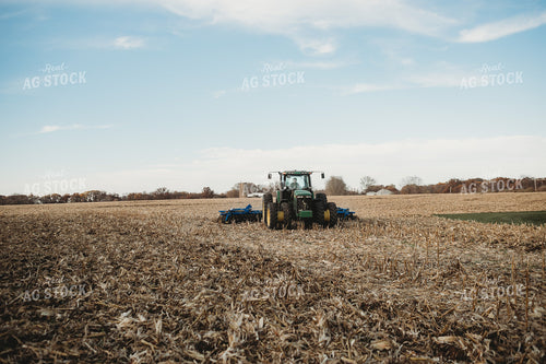 Tractor Disking Corn Field 3630