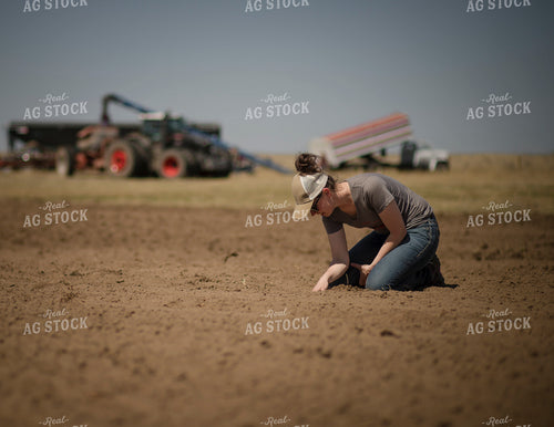 Female Farmer Checking Seed Depth 135075