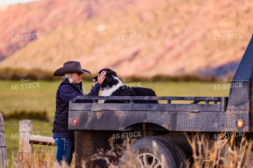 Female Rancher with Dog 163006