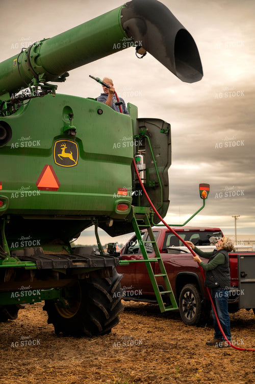 Farmers Fueling up Combine 115401