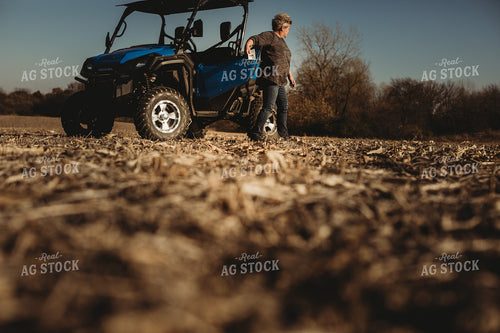 Farmer Getting out of UTV to Gather Soil Samples 3730