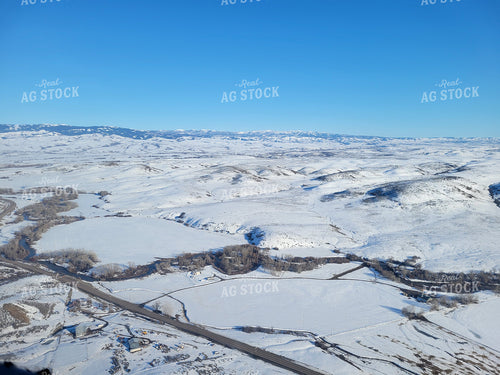 Aerial of Snow Covered Pastures 122022