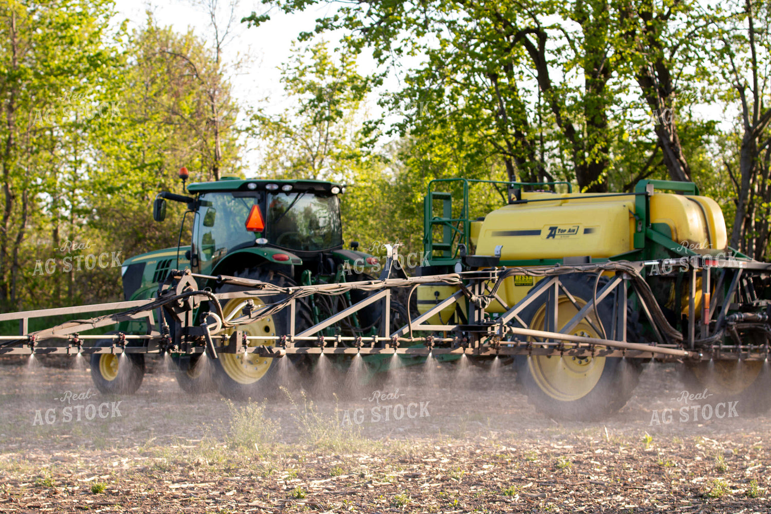 Spraying Field with Trailed Sprayer 157316