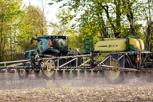 Spraying Field with Trailed Sprayer 157316