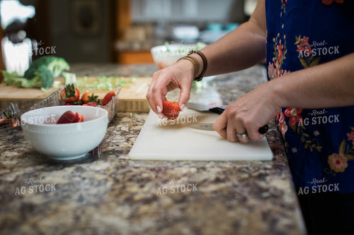 Farm Wife Prepping Meal in Kitchen 4397