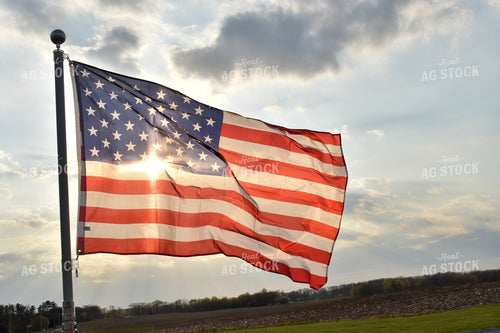 Sun Shining Through American Flag 84070