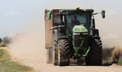 Hauling Harvested Silage to Silage Pile 141769