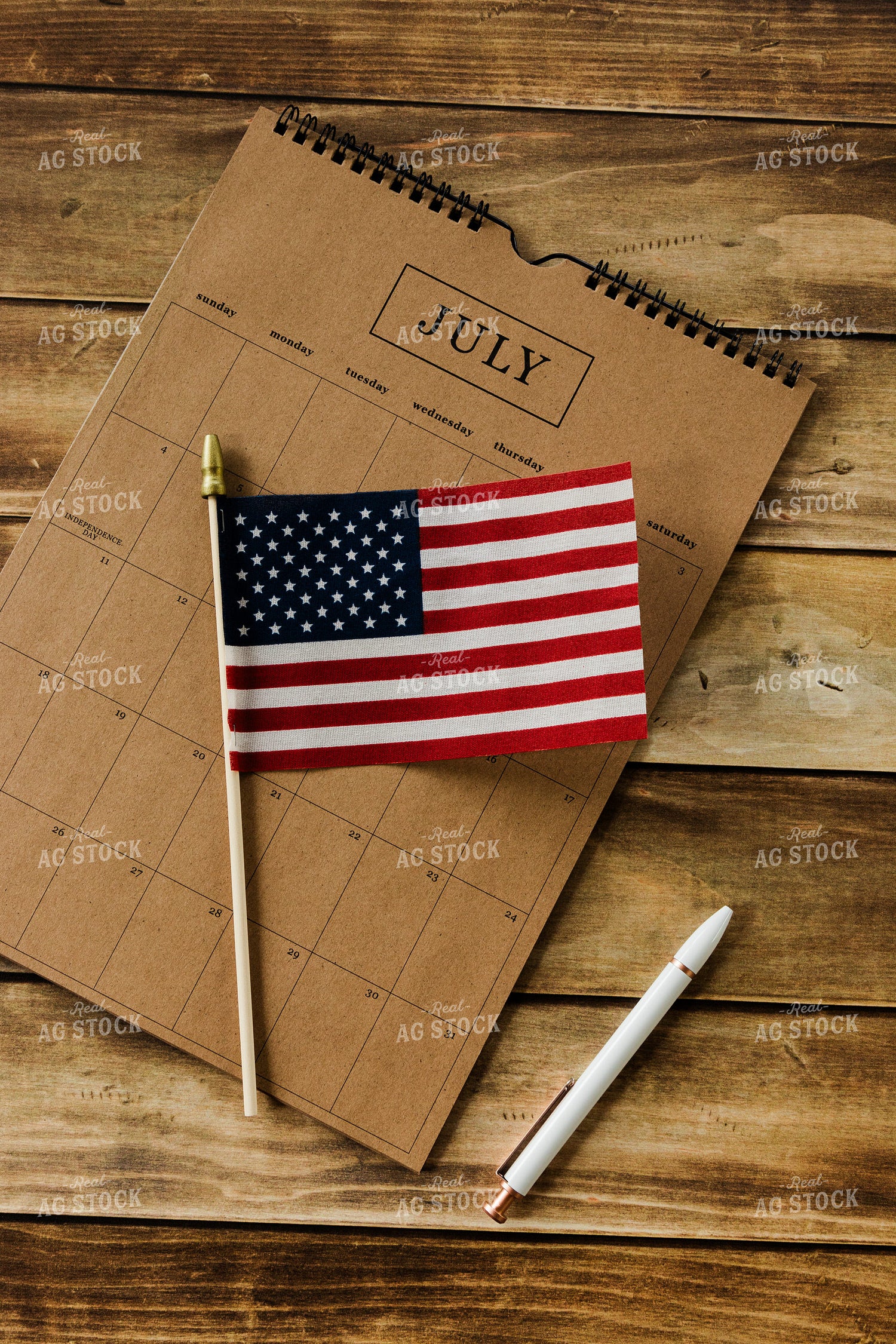 American Flag on Calendar 67871