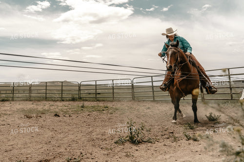 Female Rancher on Horse 58206