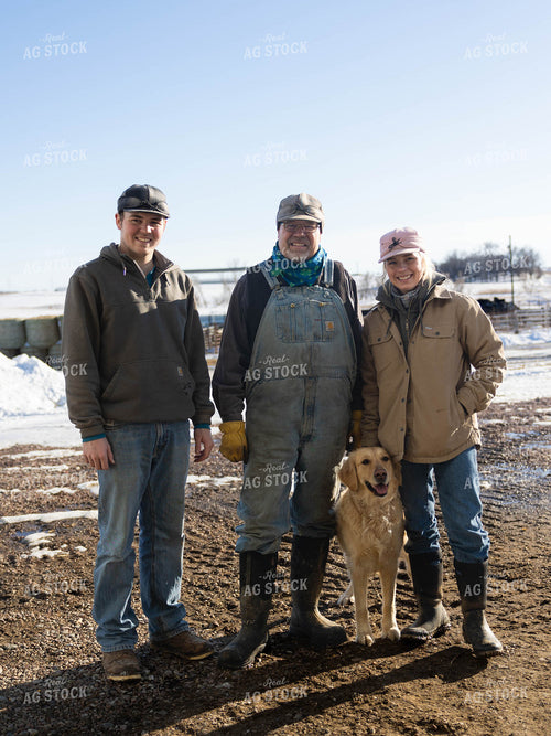 Ranchers Smiling on Farm 70239