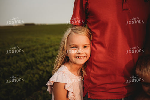 Farmer with Soybean Field and Daughter 4604